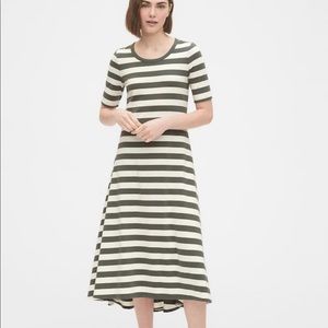 GAP hi-lo striped t-shirt midi dress XL TALL
